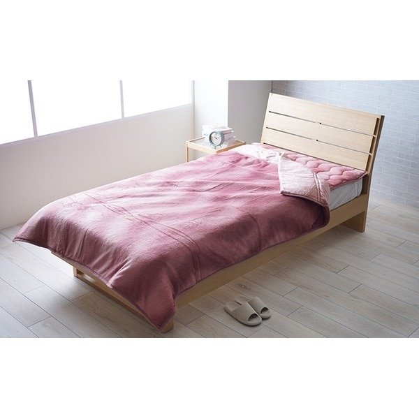 寝具 毛布 蓄熱わた入り 肌触りなめらか ボリューム あったか 洗える 清潔 シングルサイズ 約140x200cm ワイン