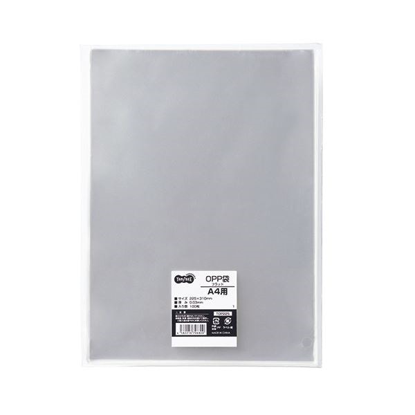 （まとめ） TANOSEE OPP袋 フラット A4用 225310mm 1パック（100枚） 30セット