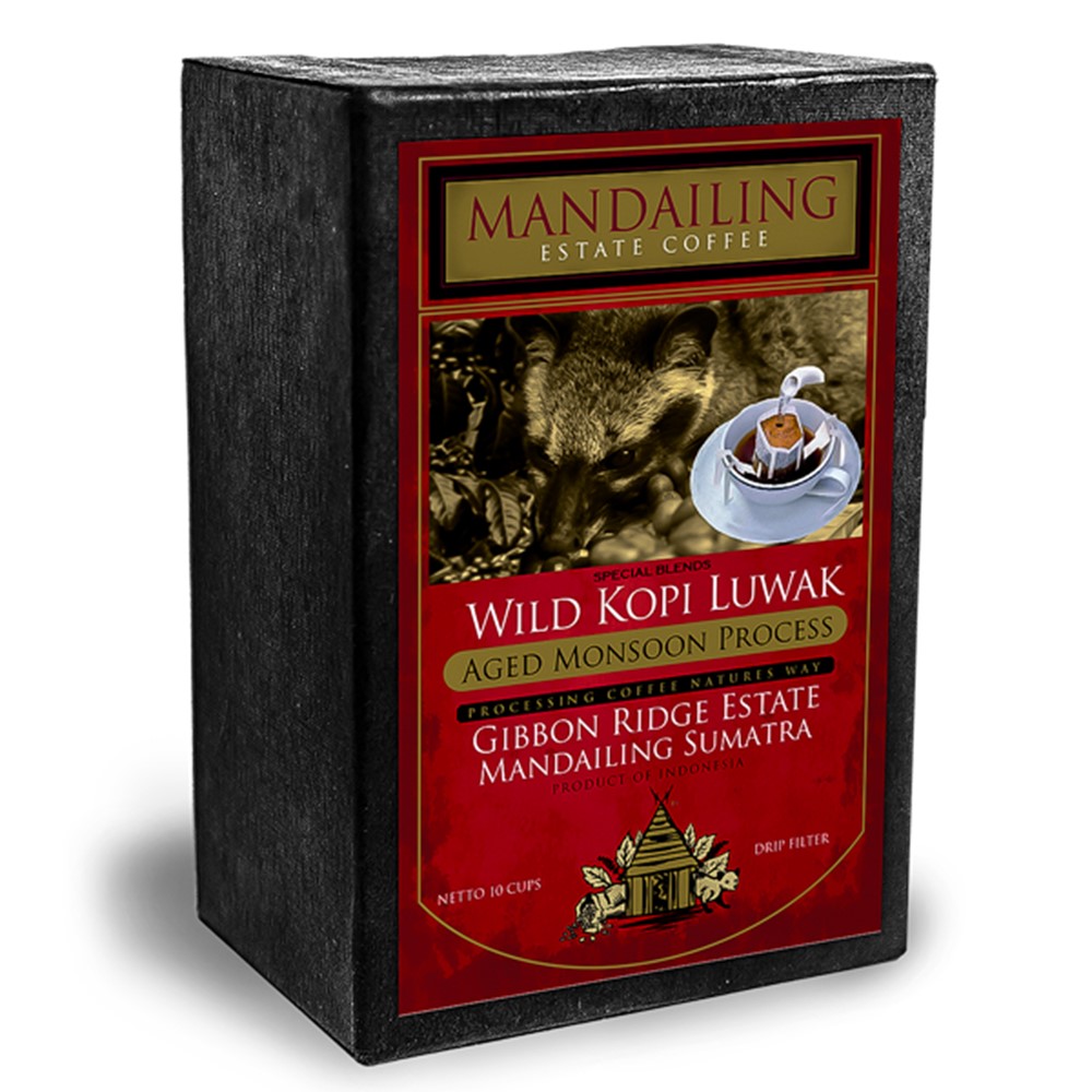インドネシアコーヒー Wild Kopi Luwak ワイルド コピルアク　スペシャルブレンド　Aged Monsoon Process　ドリップフィルター　１０杯分入