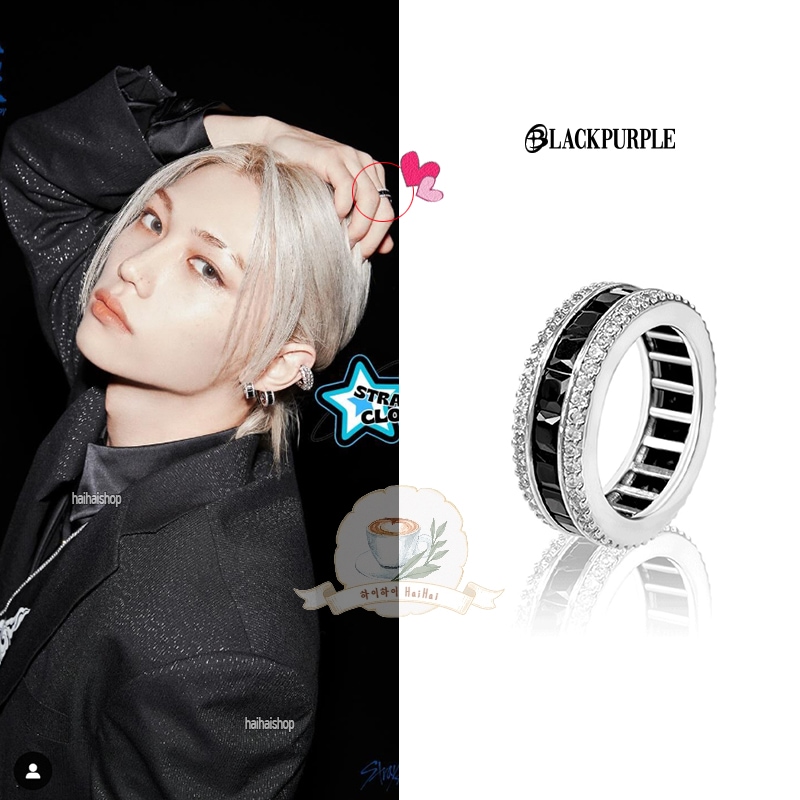 [Stray Kids フィリックス着用] Onyx AAA DIA CRYSTAL RING