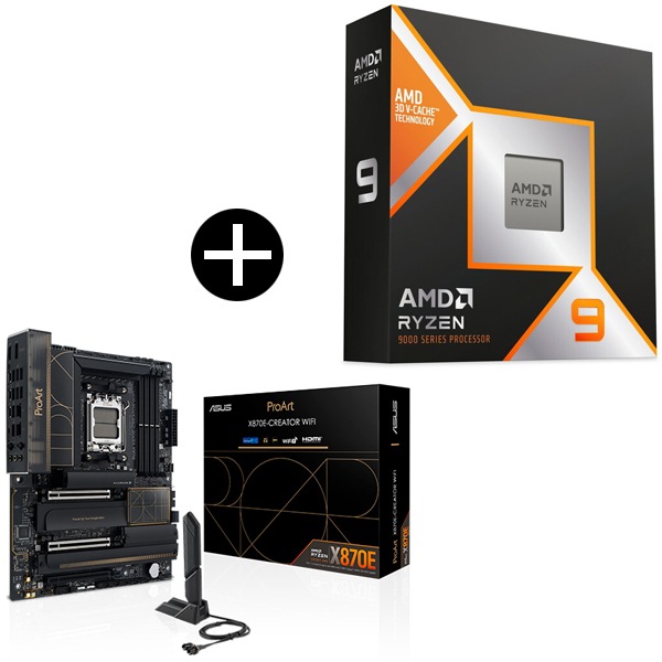 Ryzen 9 9950X3D CPU + ASUS PROART-X870E CREATOR WIFI マザーボード セット