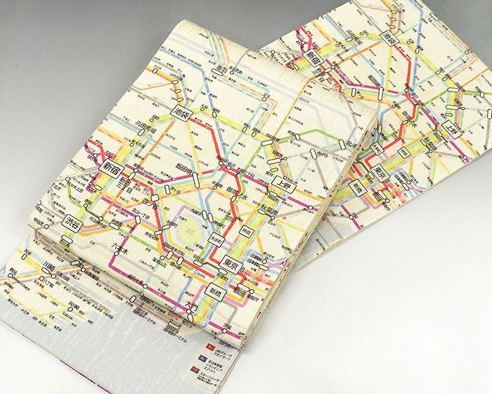 袋帯 新品仕立済 西陣 酒井守謹製 東京路線図模様 袋帯 新品 仕立て上がり パーティー g2772