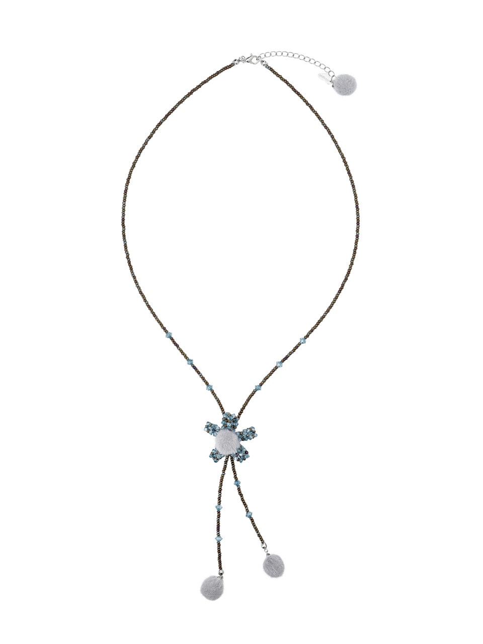 沸騰ブラドン Daisy PomPom Seasonless Beads (Gray) Necklace ネックレス