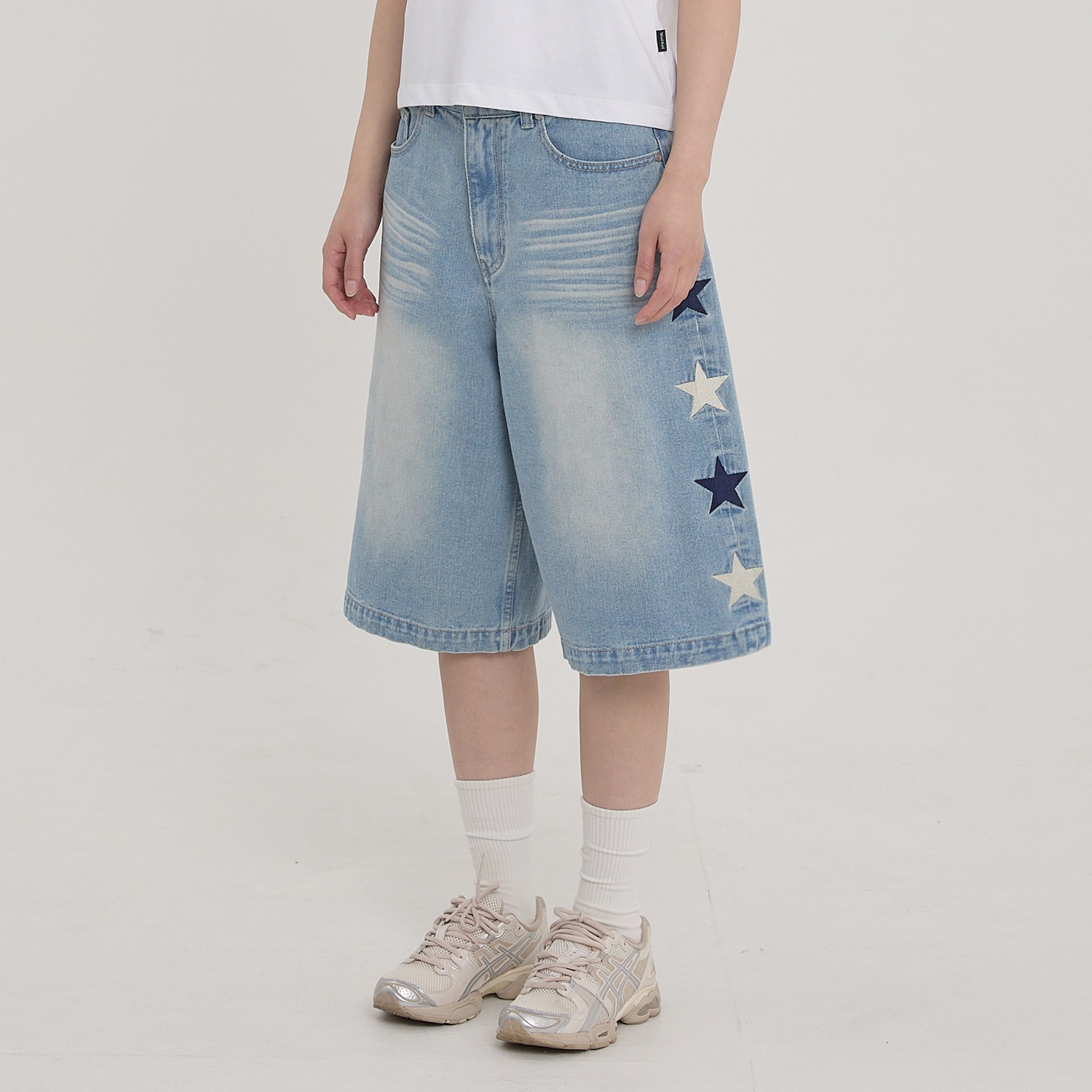 Star Denim Bermuda Pants LIGHT BLUE