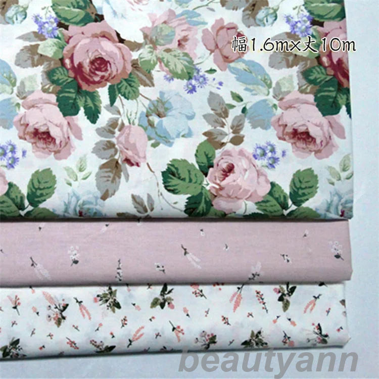 在庫限り生地 幅160cm 10m売り 手芸 布 綿 手作り 高級感 花柄 小花 綿麻 コットン ファブリック 布地 繊細 バッグ ワンピース ベージュ