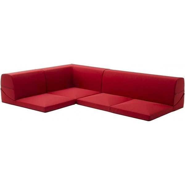 CELLUTANE ローソファー 高反発 カバーが洗える 和楽のIMONIA コーナーソファ 3点セット A573b-563RED ダリアンレッド