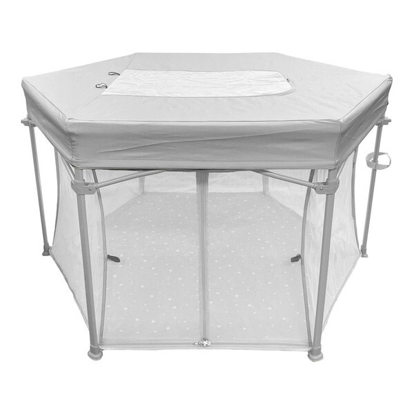 シンセーインターナショナル 屋根つきおりたたみペットサークル わんパーク ライトグレー