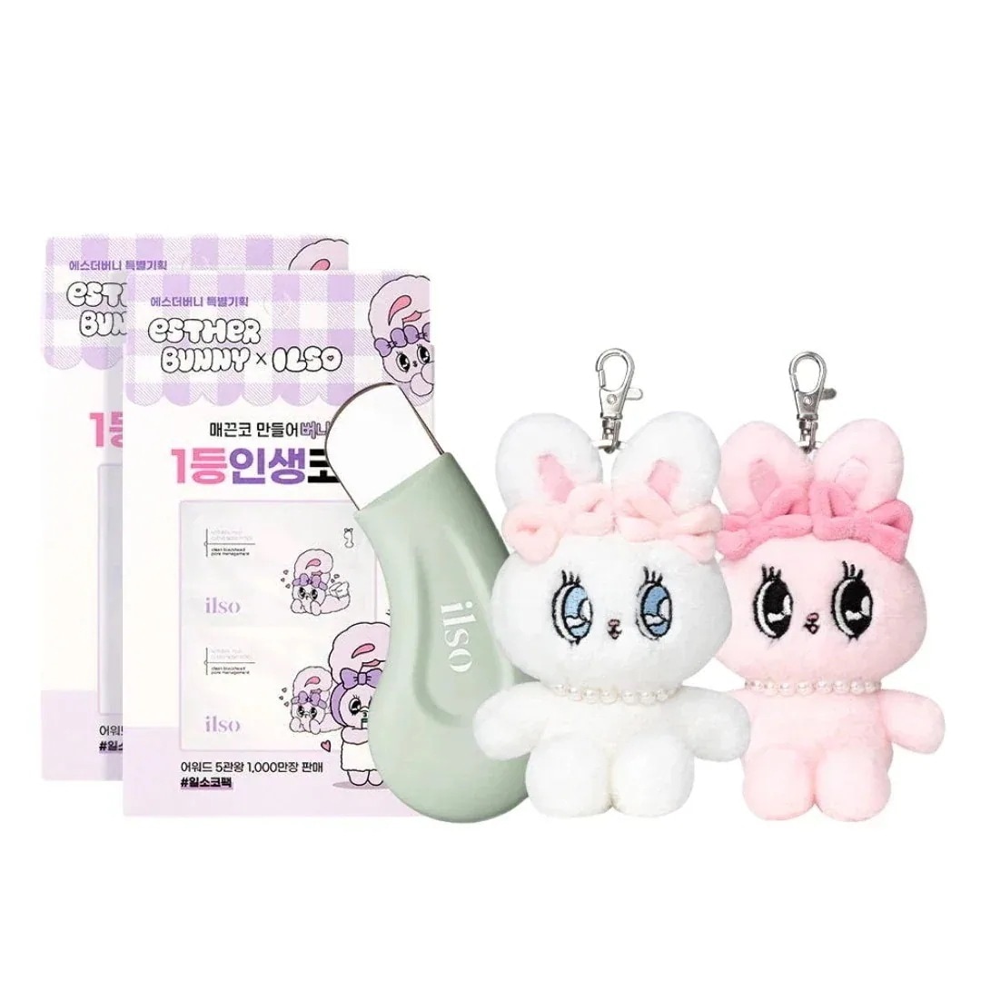 【エスターバニーコラボ】 ナチュラルマイルドクリアノーズパック 10枚 + ディープクリーンマスター + ランダム人形