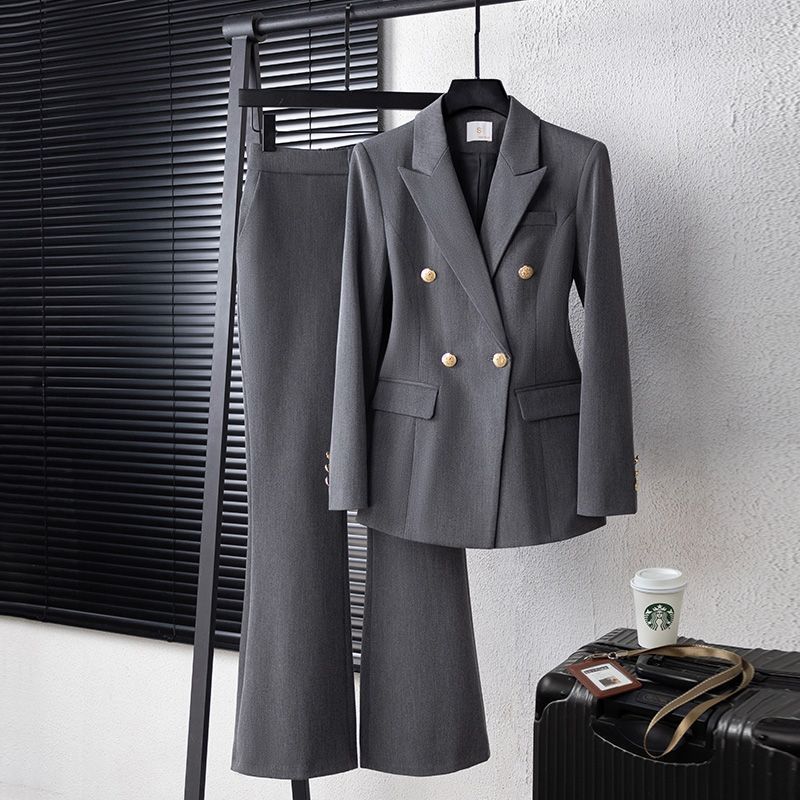 スーツセットアップ 卒業式 入学式 職業 スーツ 女性 学生 インタビュー 正装 仕事着 春新作 高級感 グレー ジャケット パンツ 新生活応援ビジネス特集