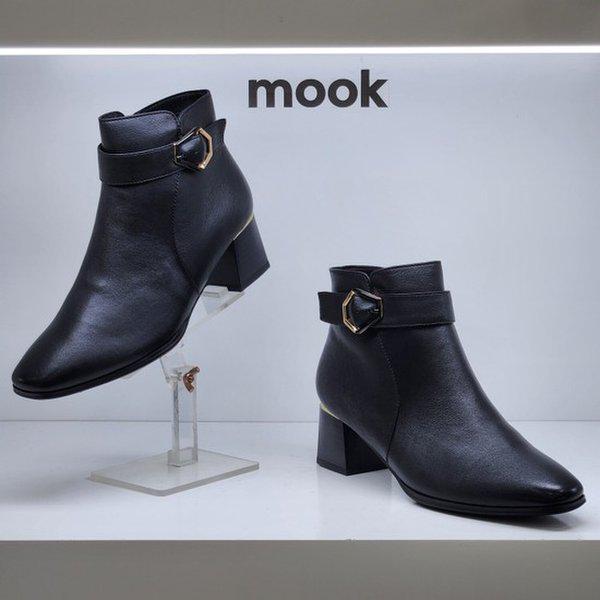 女性六角他色コーティングバックル装飾アンクルブーツ322611 AA HGPT1SD