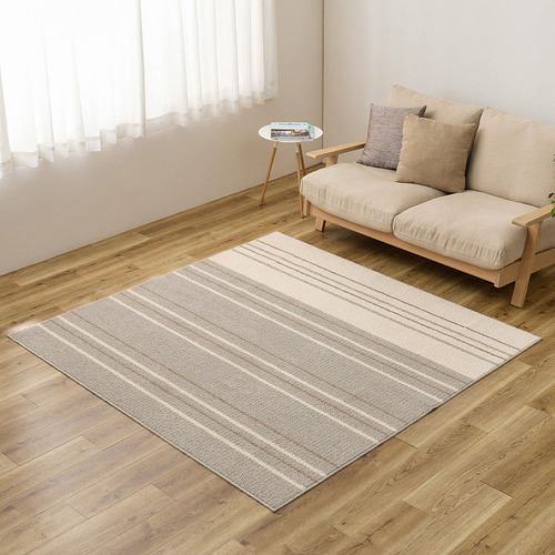 【メーカー直送品】萩原 綿混タフトラグ モーリム 約185×240cm グレー