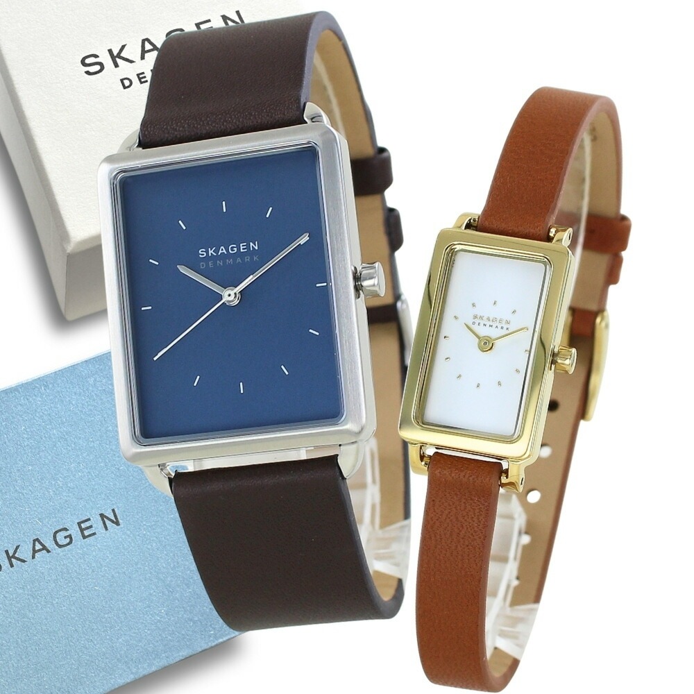 長く使える ペアギフト ペアウォッチ スカーゲン ペア 腕時計 革ベルト レザー ブラック ブラウン メンズ 父の日 レディース 母の日 お揃い カップル ペアギフト 夫婦 プレゼント 大人 ペアルッ