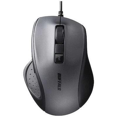 他サイト： BUFFALO　マウス [BlueLED /有線 /5ボタン /USB] ブラック　BSMBU308BK ブラックの商品画像