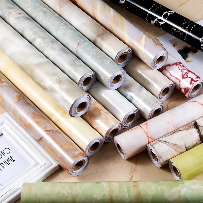 【3日以内発送】自己粘着性PVC壁紙模造大理石 モダンな自己粘着性 バスルーム キッチン カウンター用の粘着性装飾フィルム
