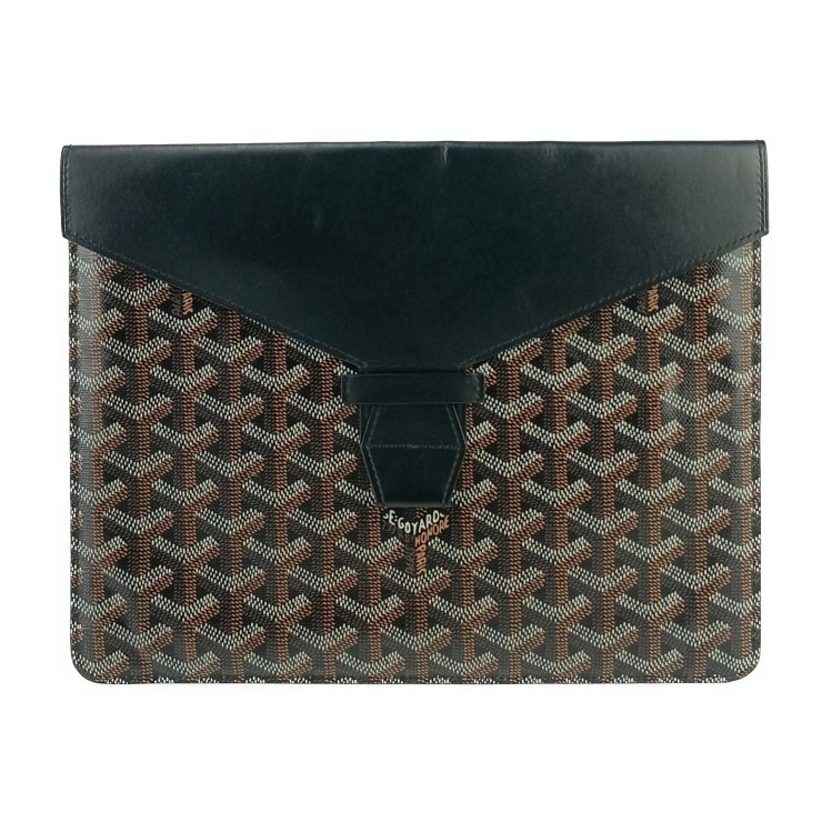 ゴヤール クラッチバッグ カモンドMM PVC レザー - ブラック セカンドバッグ ハンドバッグ ブランド 鞄 ビジネス フォーマル 上品 通勤通学 高級 メンズ【本物保証】