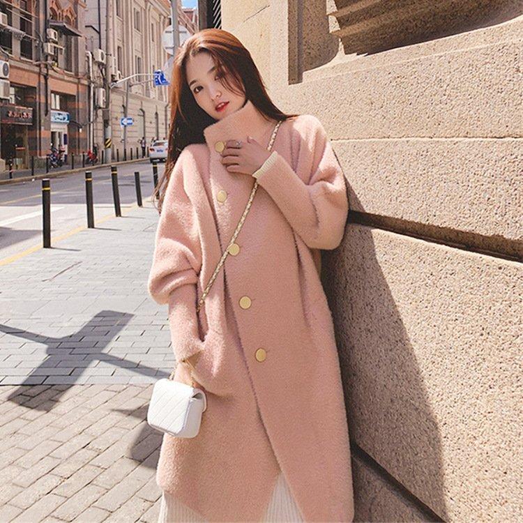 レディース ピーコート ダブルブレスト ゆったり チェスターコート ボアコート ロング丈 秋冬 アウター 無地 シンプル お洒落