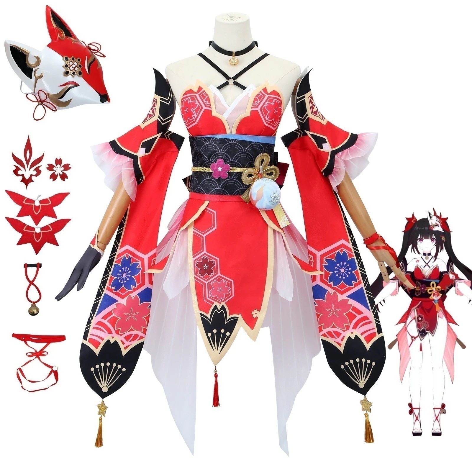 暗紋金崩壊星穹鉄道花火cos服仮面愚コスプレ二次元アニメコスプレ服