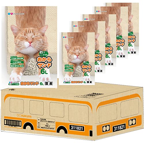 (PLUSLOVE) おっ! いいトイレ おからサンド 6Lｘ6(「バス」風デザインケース)