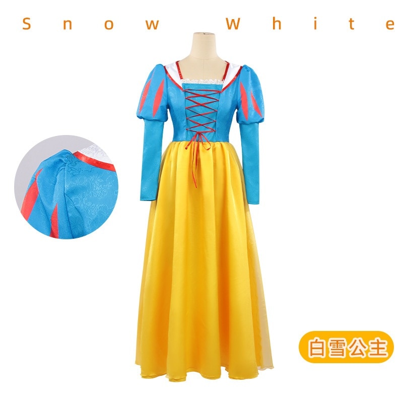 映画のライブ白雪姫コスチューム白雪姫コスプレ同じドレスハロウィーンコスチューム