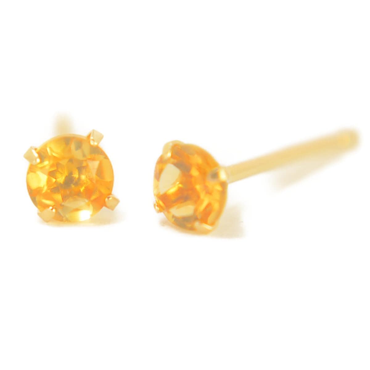 K18天然シトリンピアス 【1ペア 両耳販売】 シトリン ピアス イエローゴールド ピアス K18 k18 K18YG k18yg 18金 yokomountain