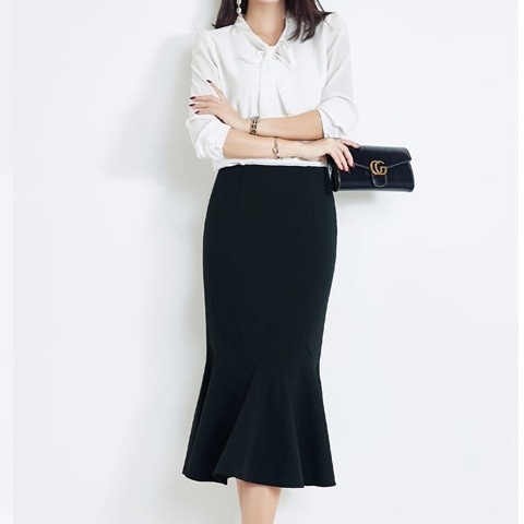 スカート 秋冬 きれいめ タイトスカート ひざ丈 ミモレ丈 無地 ハイウエスト 黒 ブラック きれいめ シンプル 大人 上品 おしゃれ お洒落 クラシカル エレガント サイズ XS S M L XL