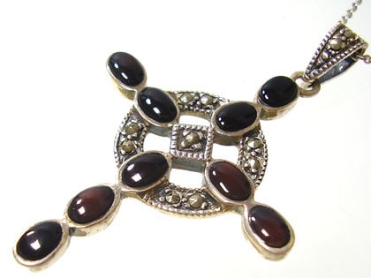 送料無料限定1点人気マーカサイト＆カーネリアンシルバーペンダントst/パワーストーン/ネックレスネッ