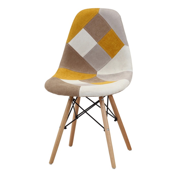 不二貿易 イームズ パッチワークシェルチェア YE fj-70588 イエロー