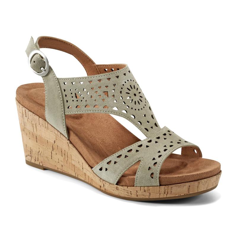 [女性靴]ベリス ウェッジヒール 7CM サンダル MEDIUM GREEN RW0161