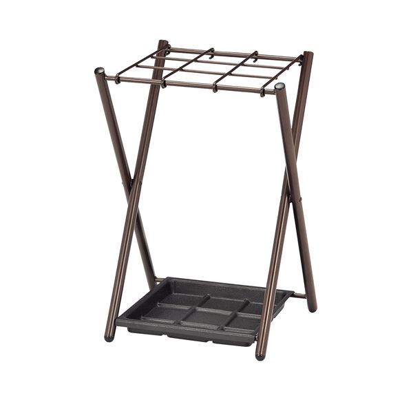 傘立て/アンブレラスタンド 18本収納可 幅305mm ブラウン スチール 受皿付き 玄関 エントランス 完成品