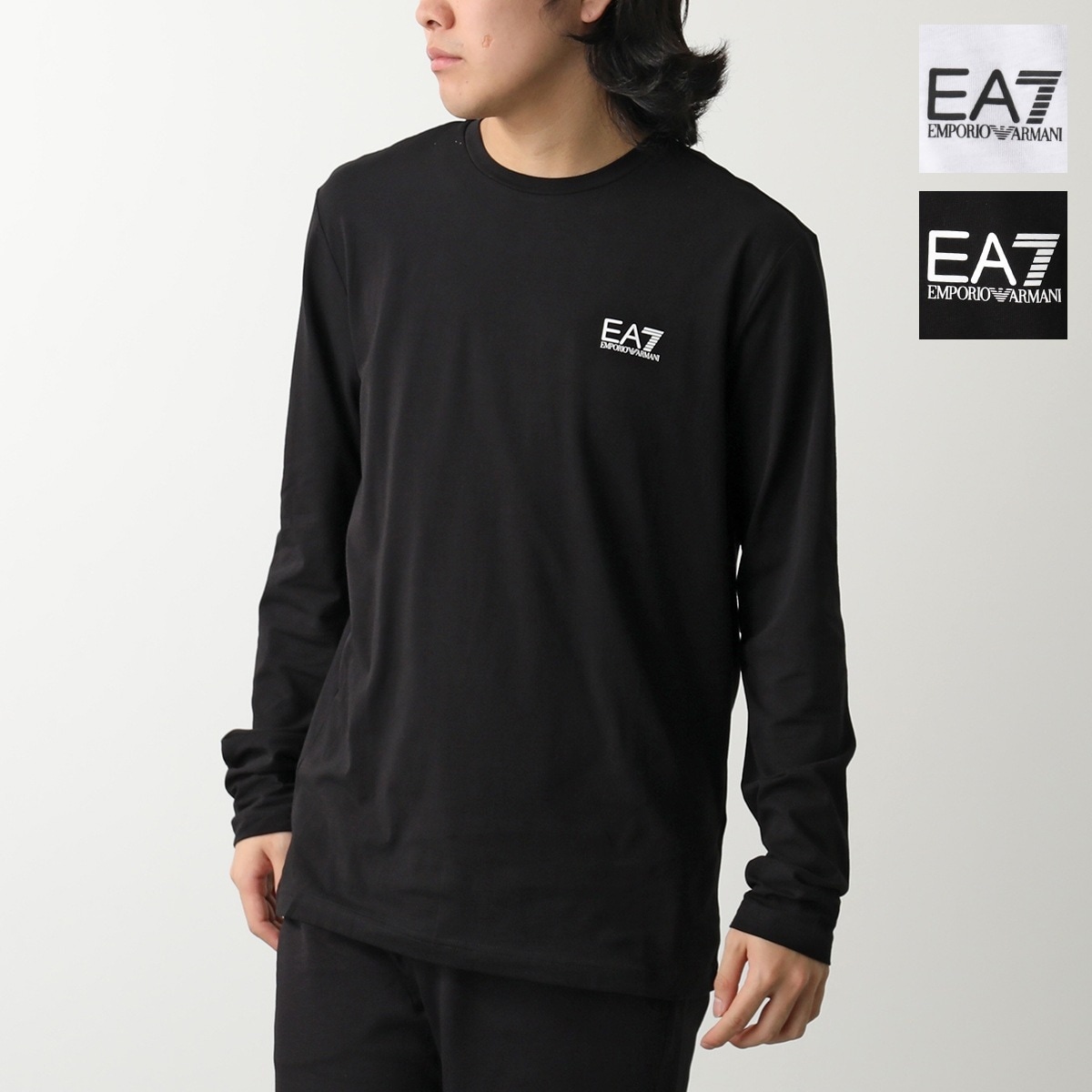 EA7 EMPORIO ARMANI エアセッテ エンポリオアルマーニ Tシャツ 8NPT28 PJVQZ メンズ 長袖 カットソー ロンT ロゴT ストレッチ カラー2色
