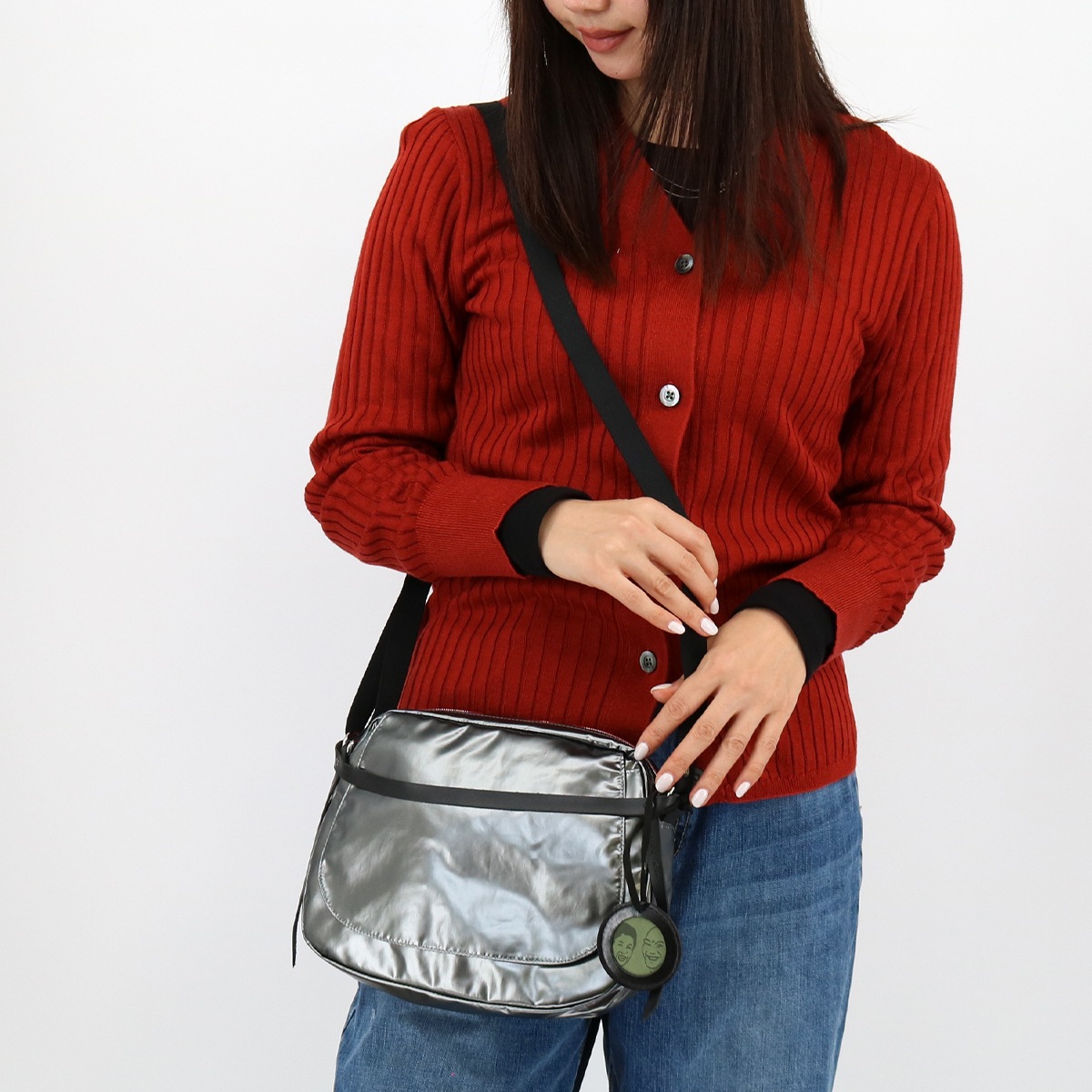 ショルダーバッグ HAPPY 1567 LIGHT TRICOLORE ACIER ガンメタ クロスボディ 斜め掛け 旅行 アウトドア メタリック 撥水 17,010円