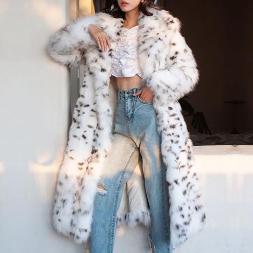 【急速出荷 2025年新作】ファーコート レディース ロング丈 アウター ファー 韓国 アニマル柄 ヒョウ柄 レオパード ビッグ襟 ビッグカラー 冬 長袖 ふわふわ 暖かい 防寒 おしゃれ 可愛い オ