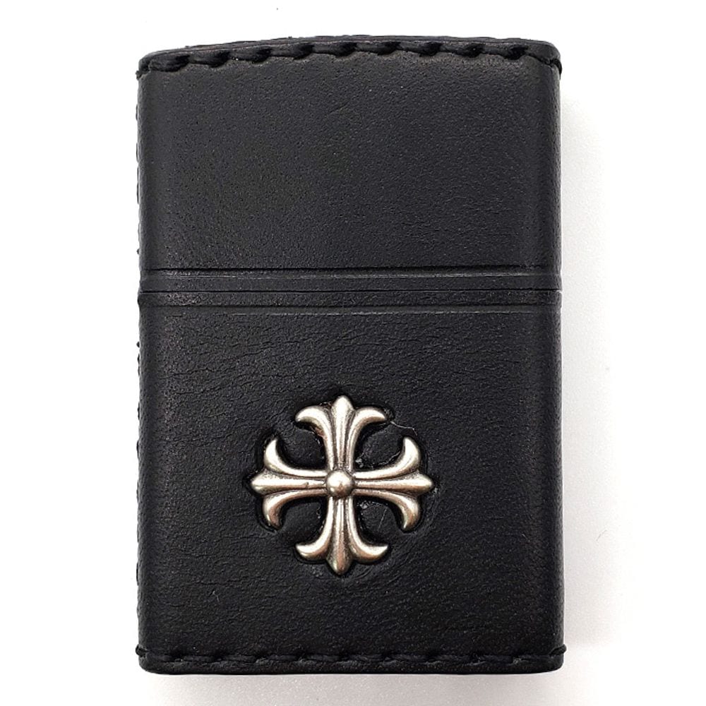 2CM-3BK カワマキ 牛革巻き 十字架 ブラック オイルライター