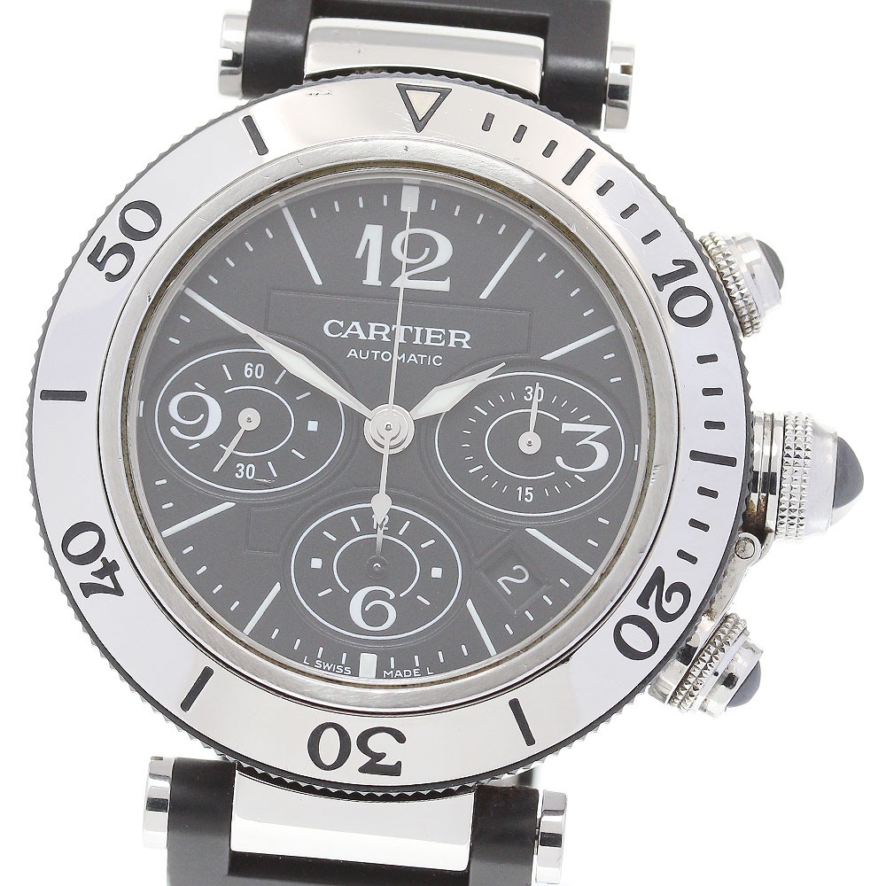 カルティエ CARTIER W31088U2 パシャ シータイマー クロノグラフ 自動巻き メンズ 保証書付き_843842【中古】 232,150円