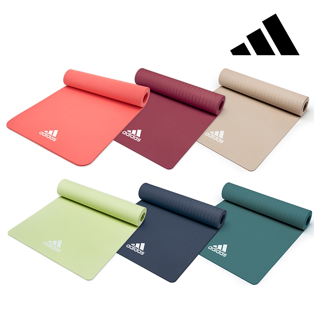 アディダスフィットネスヨガマット TPE 8mm ストラップ付き