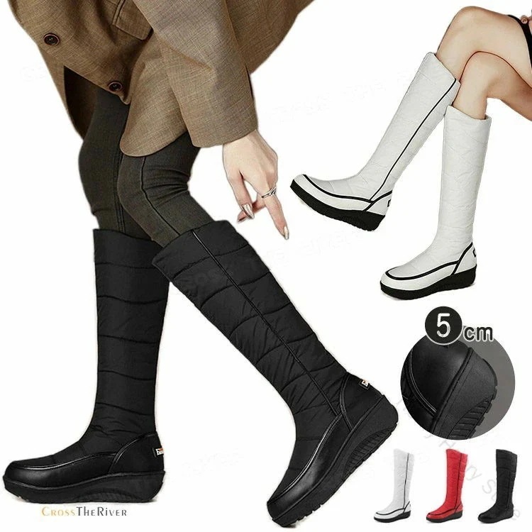 [よい商品]スノーブーツ レディース 北海道 旅行 冬靴 ロング 滑らない キッズ ジュニア 女の子 雪用 防水 防滑 軽量 ウィンターブーツ 長靴 韓国風デザイン 冬の寒さ対策に最適な暖かい防寒靴