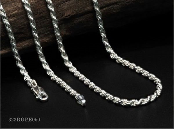 限定入荷 SV925 ロープチェーン ネックレス3.045(品質保証 スターリングシルバー P 6,096円
