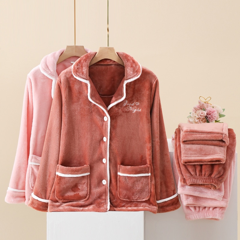 秋冬 暖かい フランネル マタニティ パジャマ 大きいサイズ秋冬用フランネルパジャマ 韓国ファッション 大きいサイズ パジャマ 秋冬 部屋着 寝間着 マタニティ パジャマ 可愛い