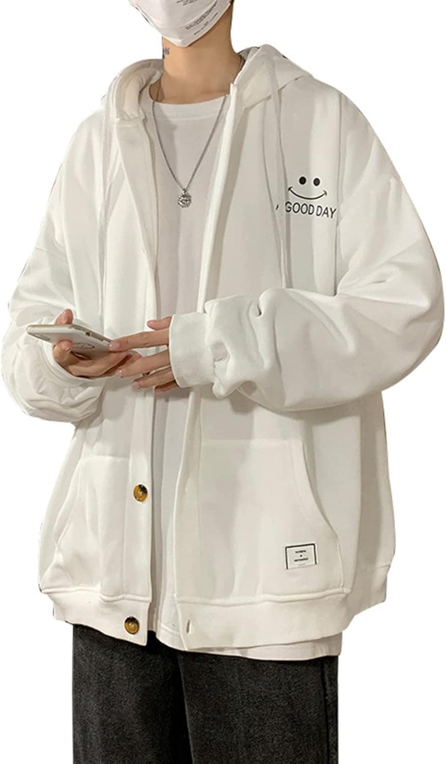 スウェットパーカー フード付きトレーナー ボタン 秋服 春服 フード付きスウェット 裏ボア 厚手 薄手 裏起毛 トップス メンズトレーナー アウター 大きいサイズ M５XL カーディガン カジュアル 8,400円