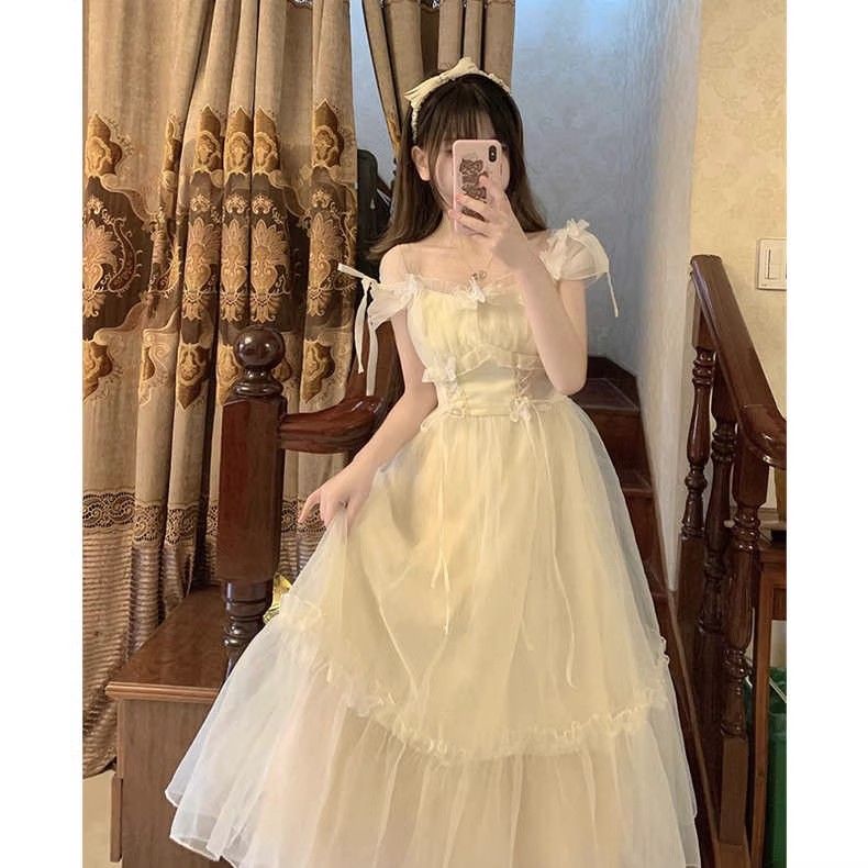 【2枚購入で 3oo円OFF！】コーヒーブレイクウエストドレスミルクスウィートプリンセススカートスーパーロリータロングスカートバースデードレススカート女性