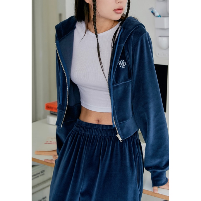 [100%KR- Genuine】[MUAHMUAH][SET] Velvet Training Hoodie Up Pants Set Up