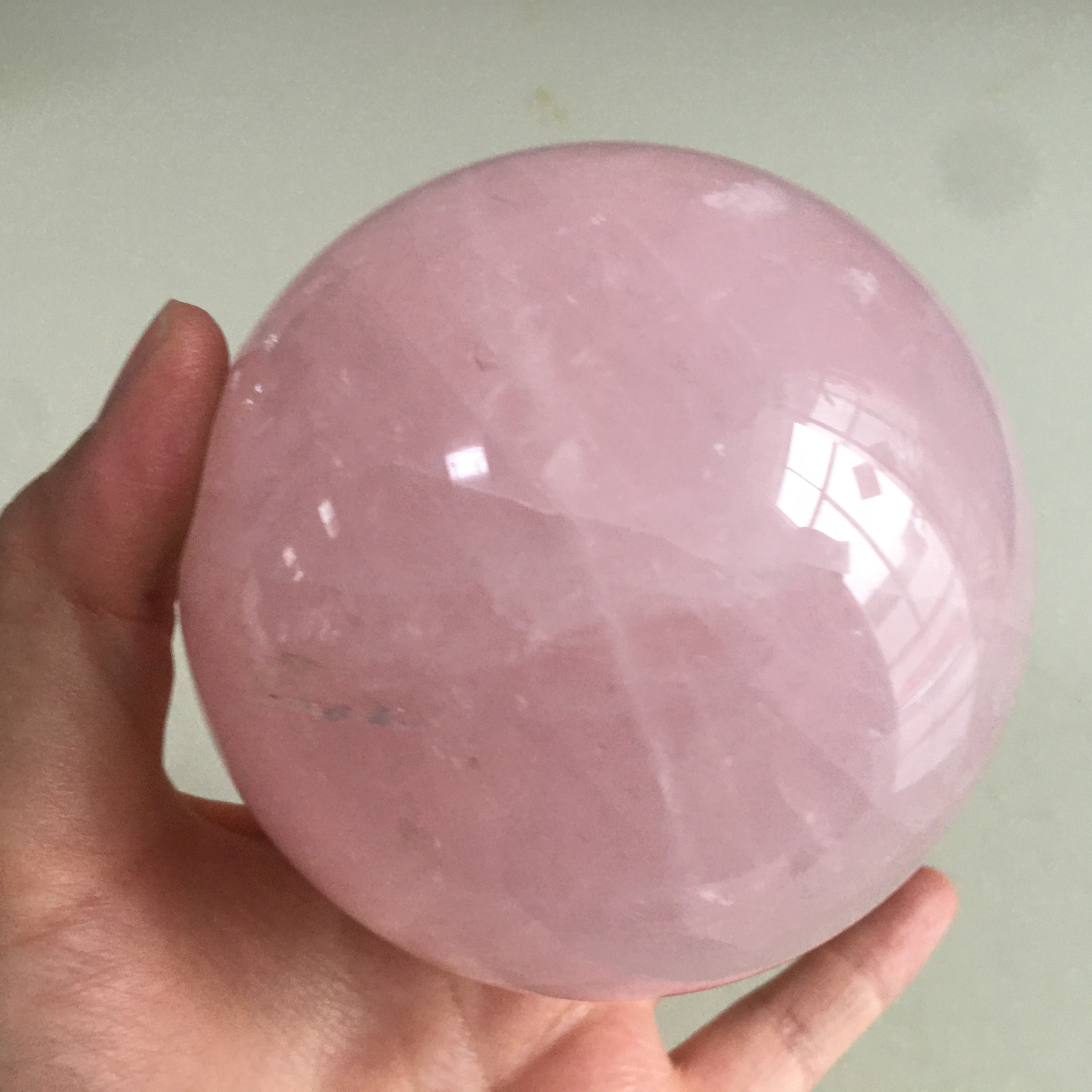 粉晶球，天然水晶，1069g