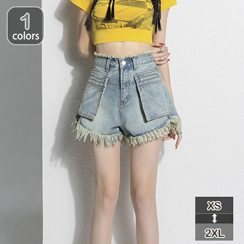 半ズボン レディース デニムパンツ ジーンズ ジーパン おしゃれ デニム 短パン ポケット付き ショート丈 カジュアル セクシー 大人 ファッション ショーパン ストレート ワイド パンツ ホットパン