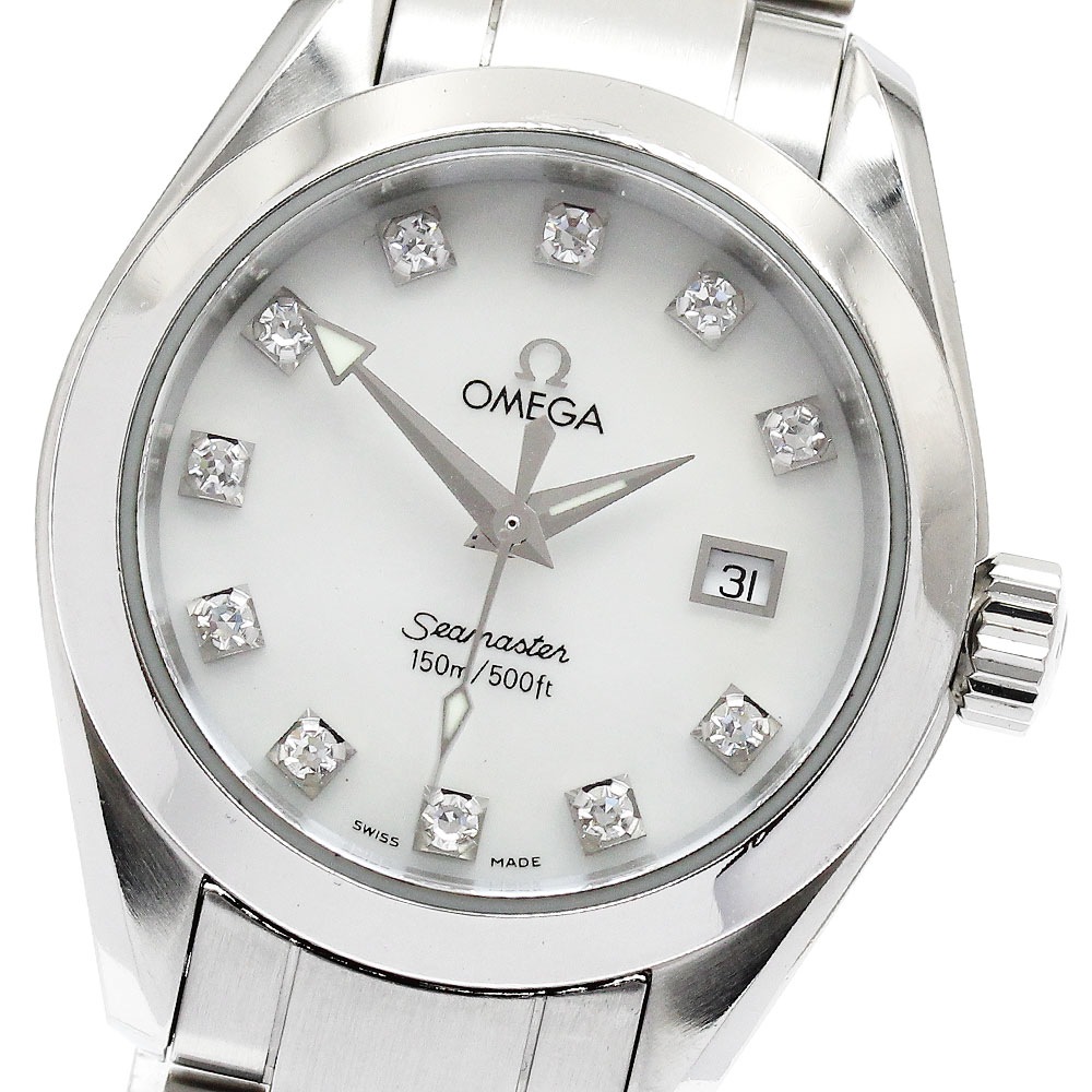オメガ OMEGA 2577.75 シーマスター アクアテラ 11Pダイヤ クォーツ レディース _898928【中古】