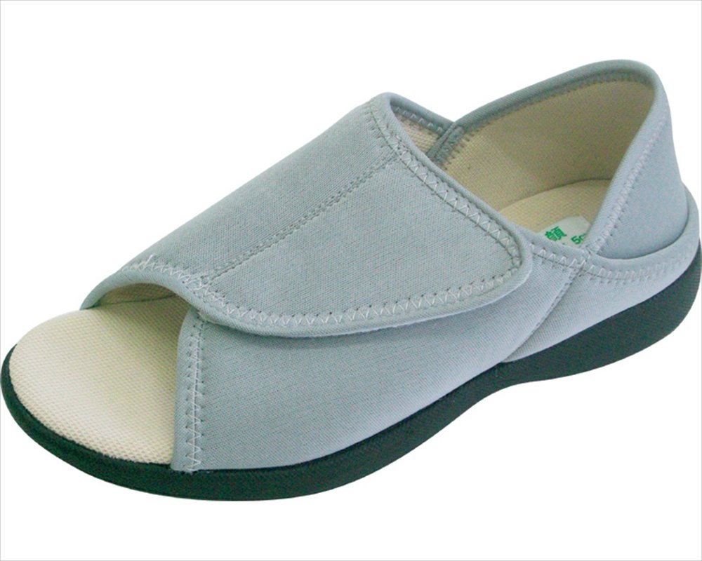 コベス TioTioティオティオ抗菌あし笑顔(R)かかとが踏めるルームシューズ(オープントゥタイプ) M KT-2 グレー