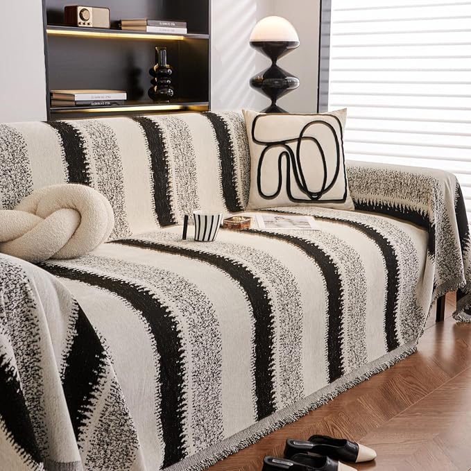 多目的カバー 180×380CM 4人掛けソファーカバー 肘掛け付き 無地 柔らかい 汚れ防止 防塵 傷防止 タッセル付きソファーカバー 滑り止めブランケット 犬猫用 大きいサイズ おしゃれ 四季通用 6,159円