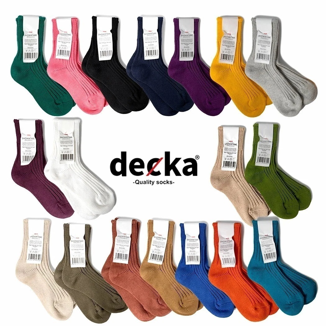 decka -quality socks- Organic Ribbed Socks Short Length デカ オーガニック リブ ソックス 靴下 ORG-02