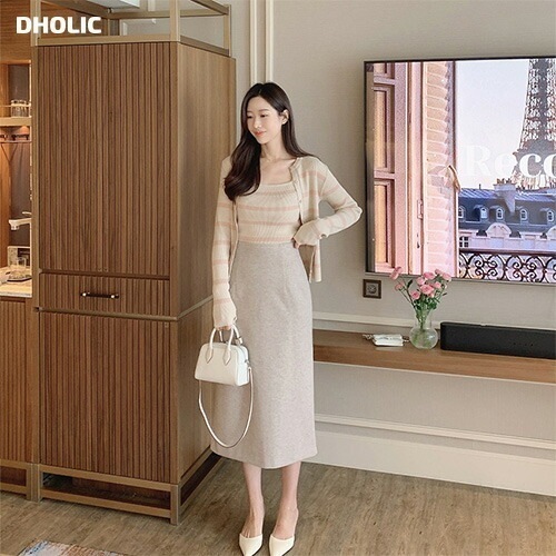 [メガ割りSALE]ハイウエストスリットロングスカート