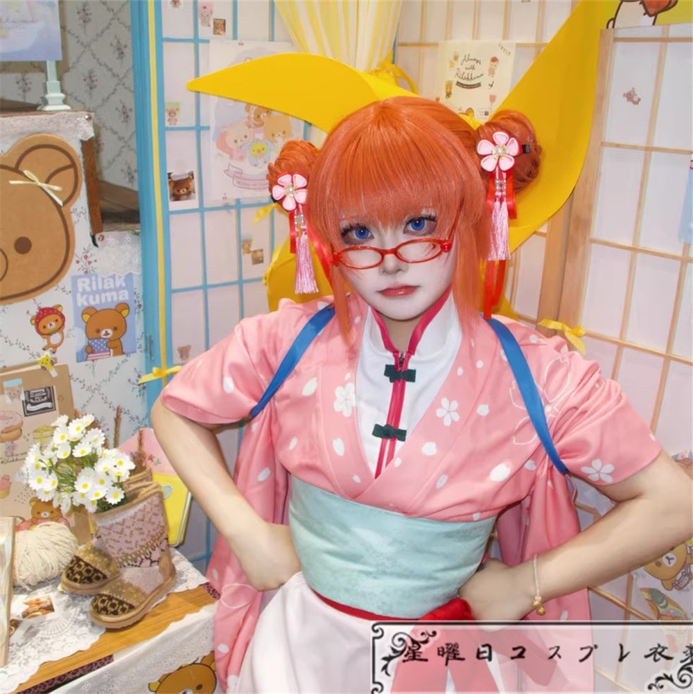 新品【限時!優!惠】銀魂 神楽 春色茶房 コスプレ衣装 コスチューム品質良い 店舗お勧め