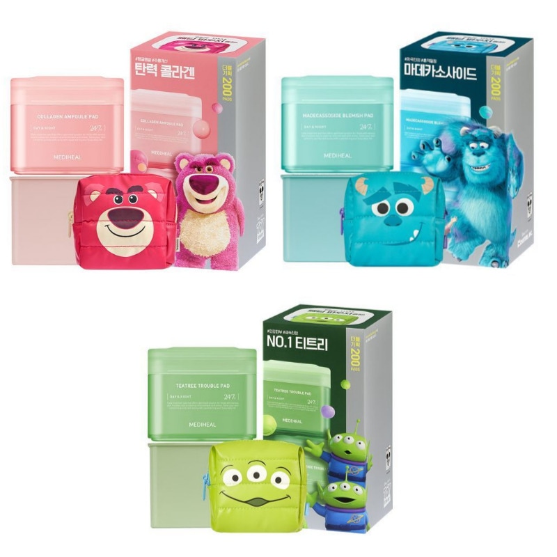 [DisneyXPixar]マデカソサイド/ティーツリー/コラーゲンパッド200枚+ダウンポーチ